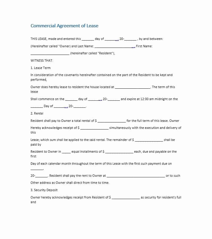 Free Printable Commercial Lease Agreement New 26 Free Mercial Lease Agreement Templates Template Lab