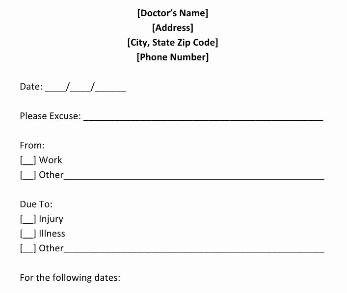 Free Printable Doctors Excuse Elegant 25 Free Doctor Note Excuse Templates Template Lab