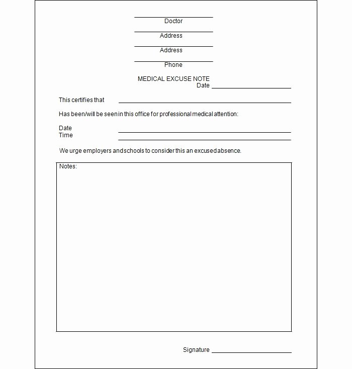 Free Printable Doctors Excuse Inspirational 25 Free Printable Doctor Notes Templates for Work Updated