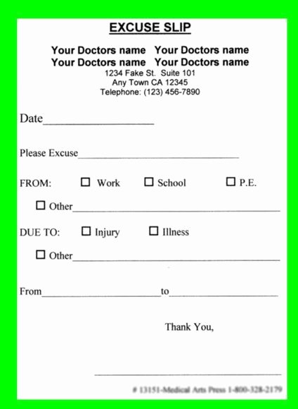 40 Free Printable Doctors Excuse Desalas Template