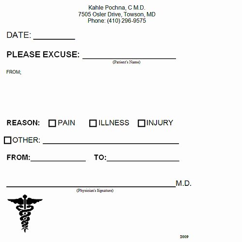 Free Printable Doctors Excuse Luxury 8 Best Of Blank Printable Doctor Note Pdf Fake