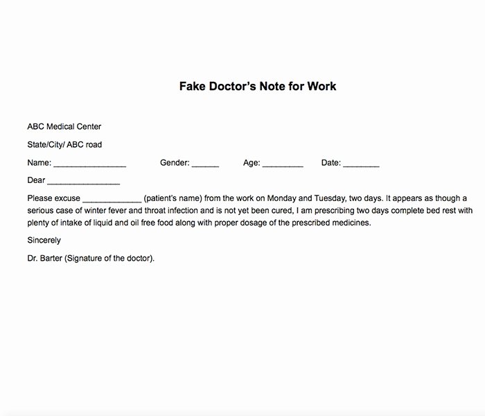 Free Printable Doctors Excuse Unique Free Printable Doctors Note for Work