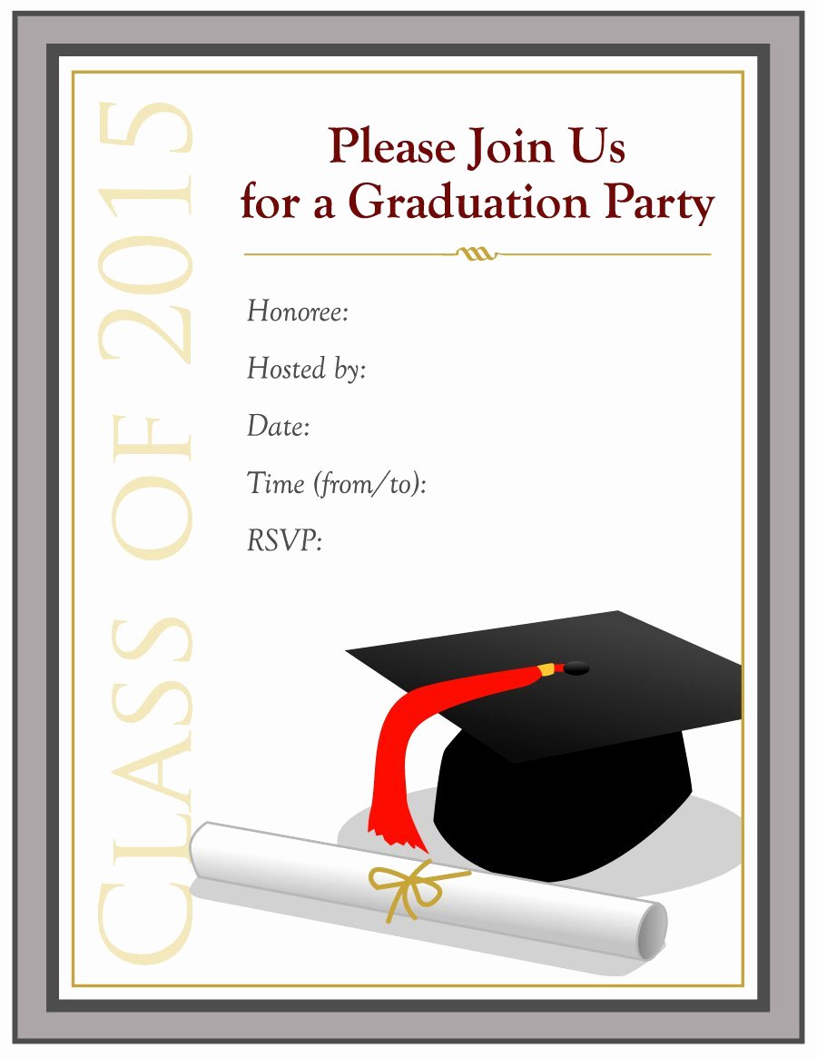 Free Printable Graduation Invitations Fresh 40 Free Graduation Invitation Templates Template Lab