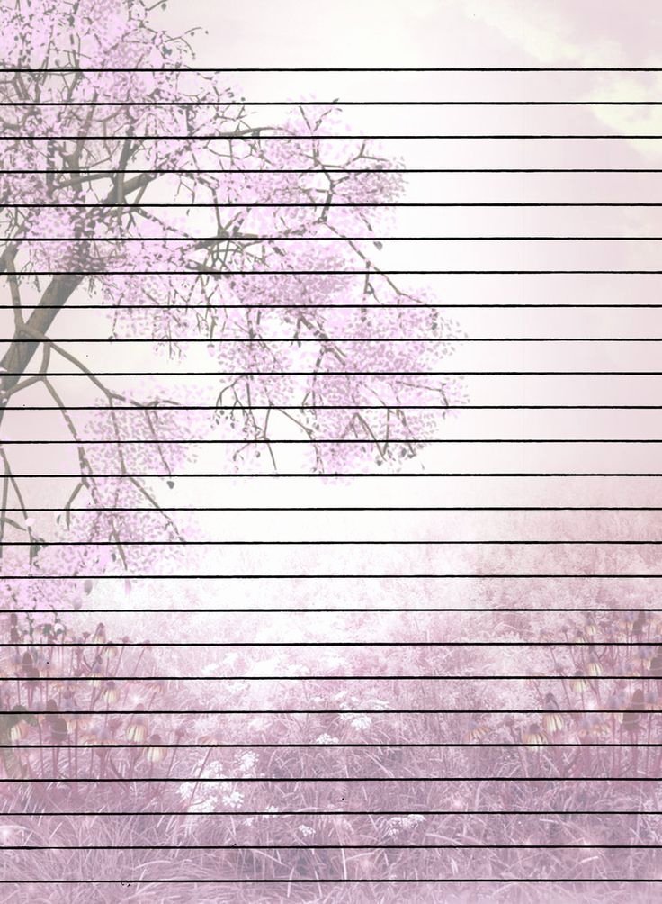 Free Printable Lined Paper Beautiful Tree with Flowers Lined Printable Stationary