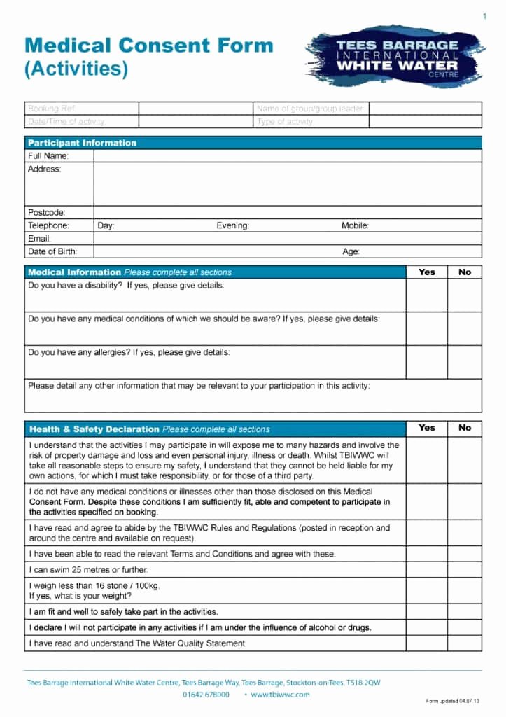 Free Printable Medical forms Luxury 45 Medical Consent forms Free Printable Templates