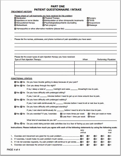 Free Printable Medical forms Luxury Patient Health History Questionnaire form Templates
