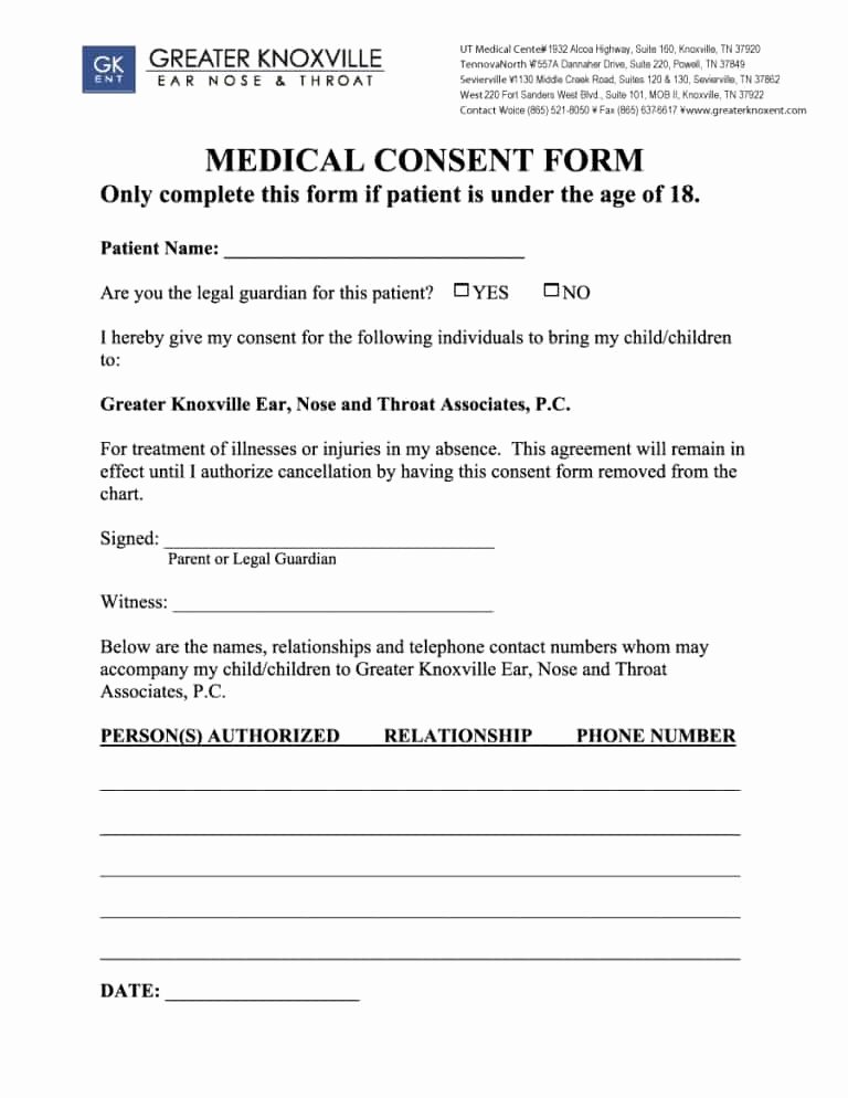 Free Printable Medical Release form Elegant Free Printable Medical Consent form why is Free Printable
