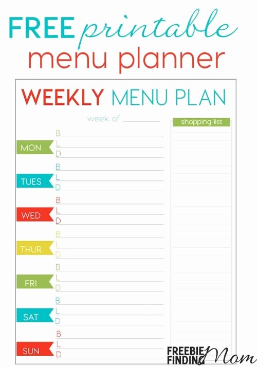 Free Printable Menu Templates Lovely Menu Planners Weekly Menu Planners and Weekly Menu On