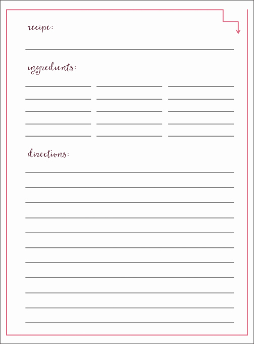 Free Printable Recipe Pages Awesome Free Printable Recipe Cards