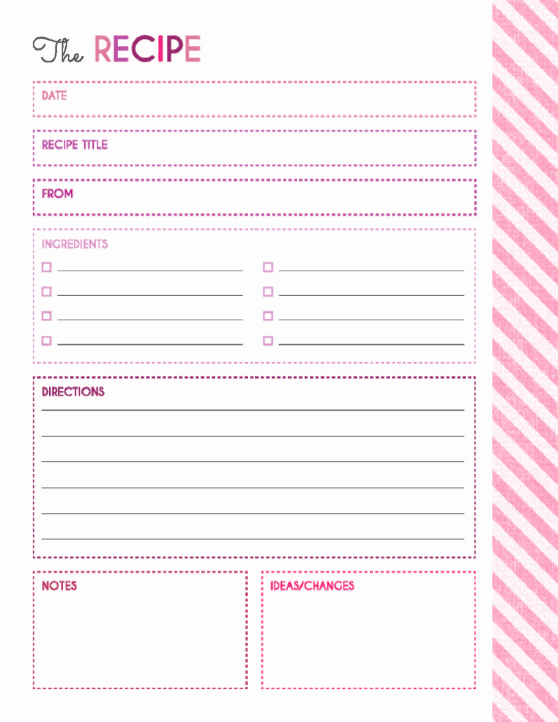 Free Printable Recipe Pages New Free 200 Printable Planner Pages Letter Size