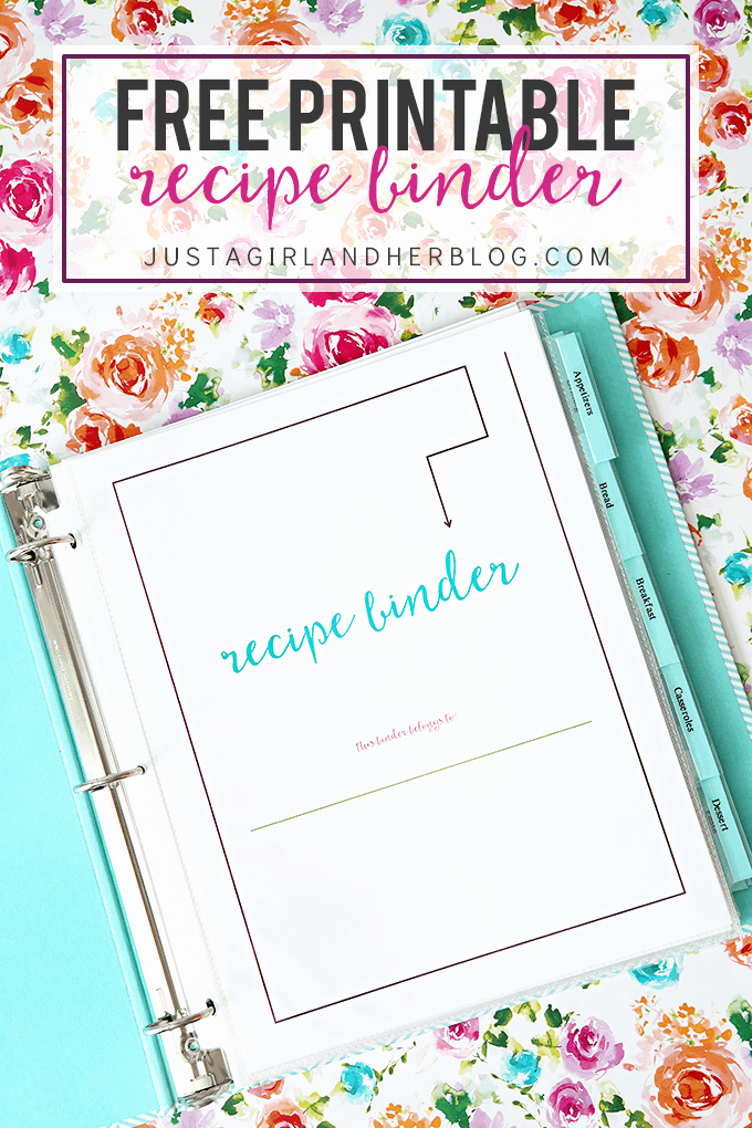 Free Printable Recipe Pages Unique Free Printable Recipe Binder Just A Girl and Her Blog