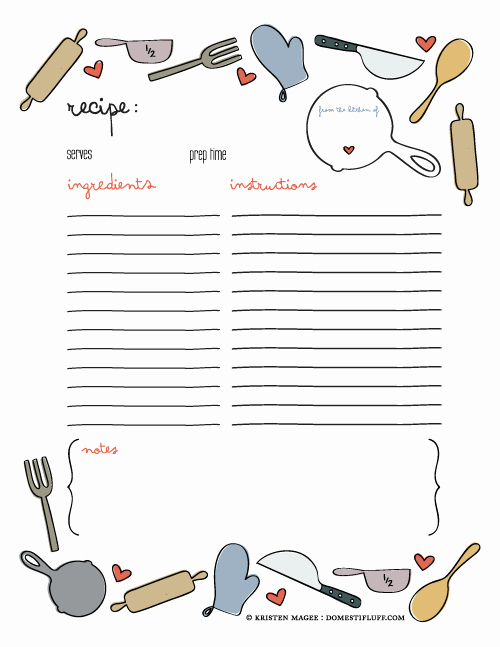 Free Printable Recipe Pages Unique Joy Of Giving Free Printable Recipe Page Template