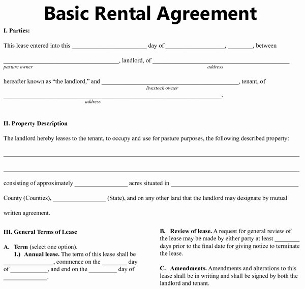 Free Printable Rental Agreement Beautiful Basic Rental Agreement