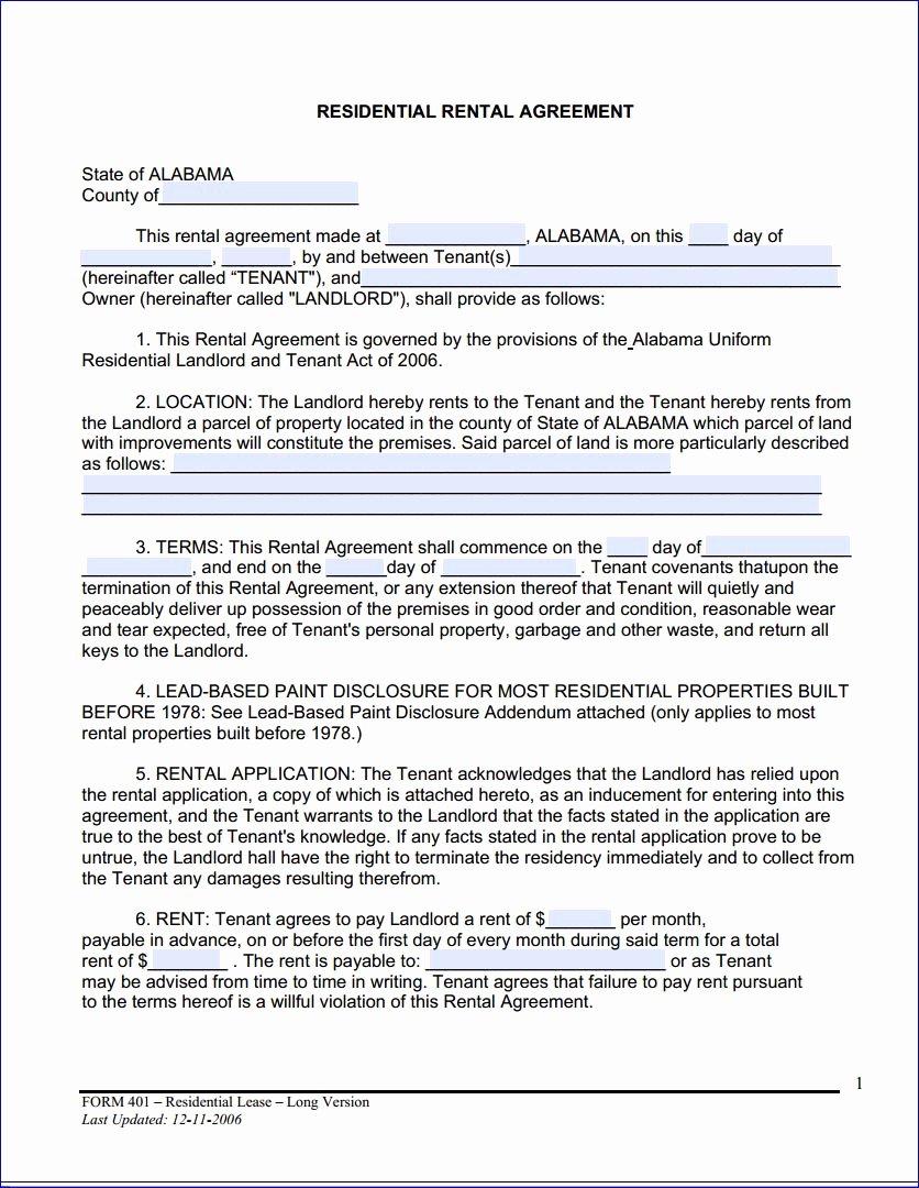 Free Printable Rental Agreement Beautiful Free Printable Alabama Month to Month Rental Agreement