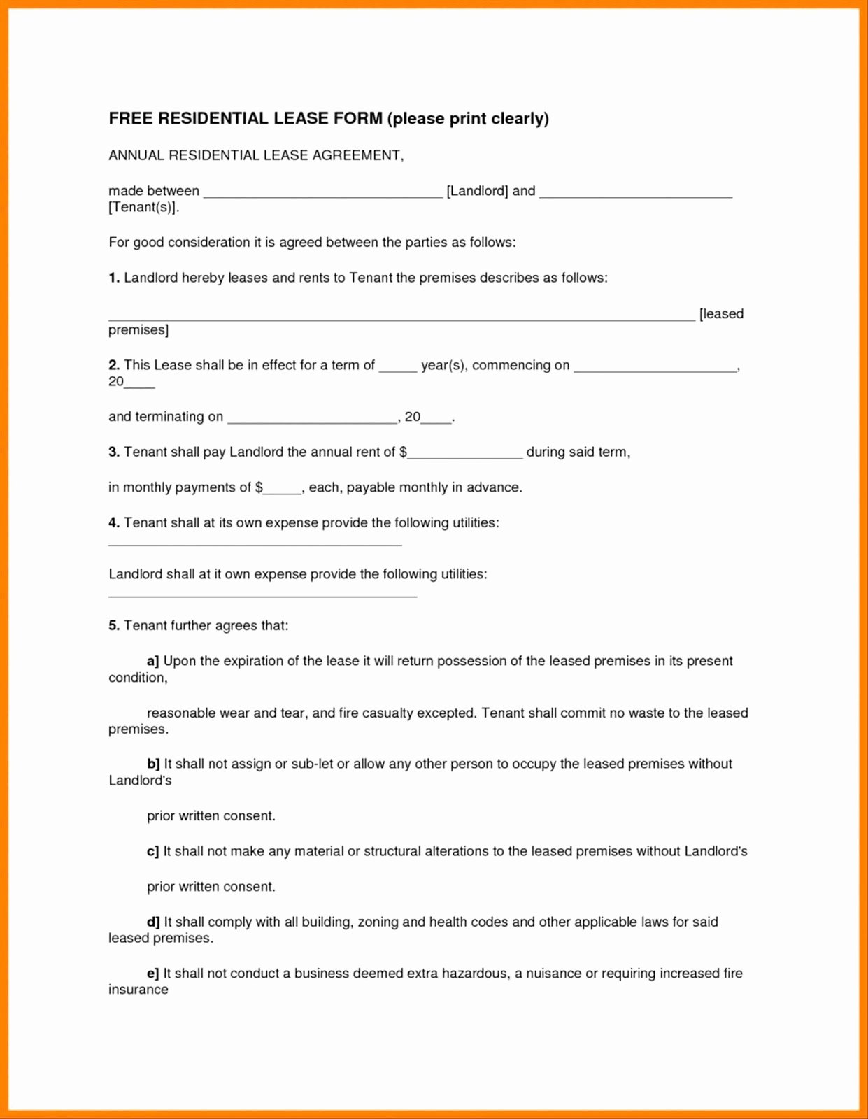 Free Printable Rental Agreement Beautiful Tenancy Agreement Templates In Word format Excel Template