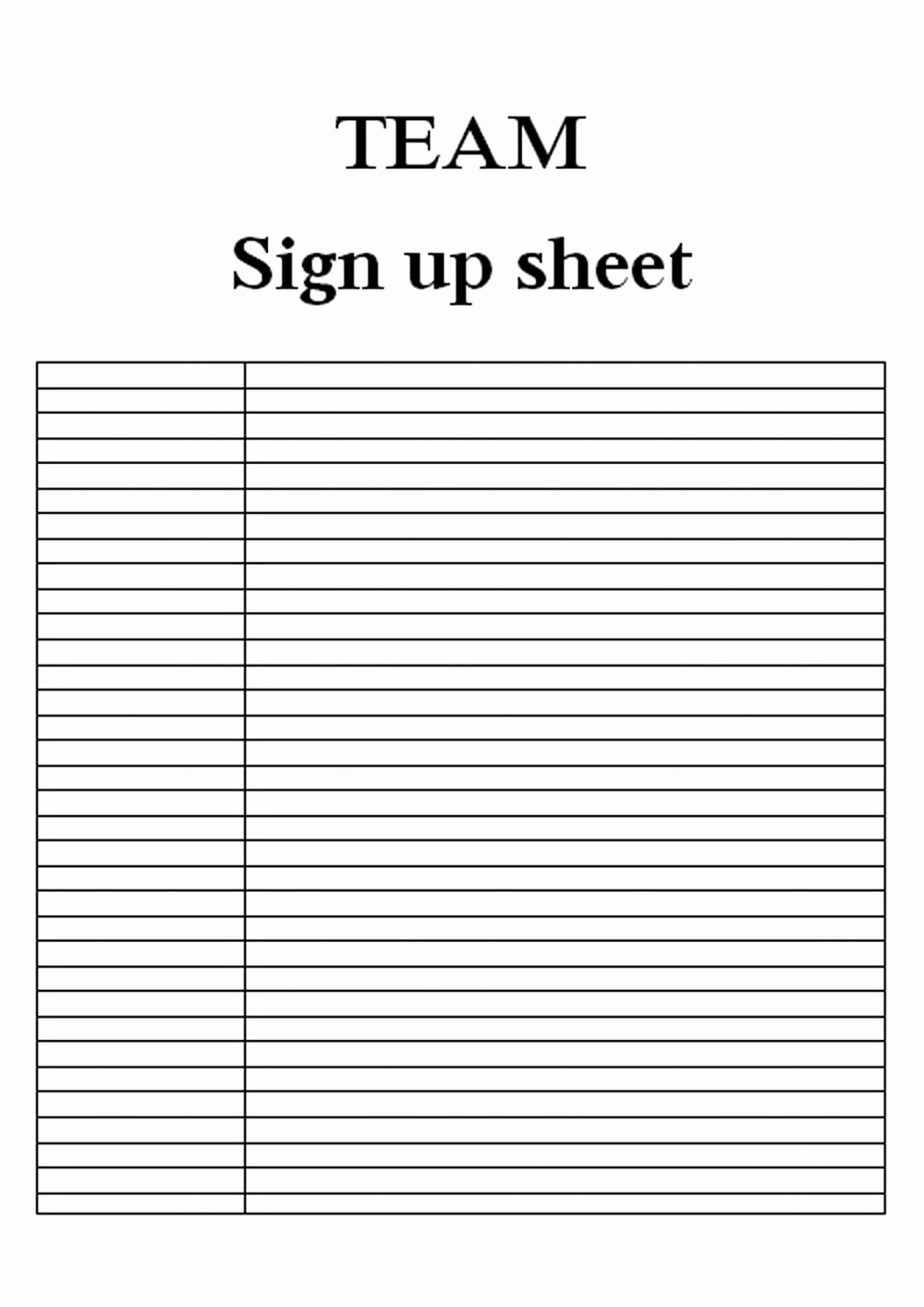 Free Printable Sign Templates New Blank Sign Up Sheet Printable