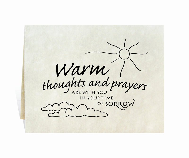 Free Printable Sympathy Cards Awesome Sympathy Card Warm thoughts and Prayers are with You In