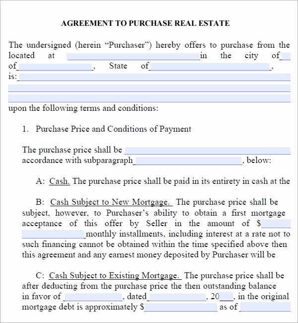 Free Real Estate Contract Beautiful Real Estate Purchase Agreement 7 Free Pdf Download