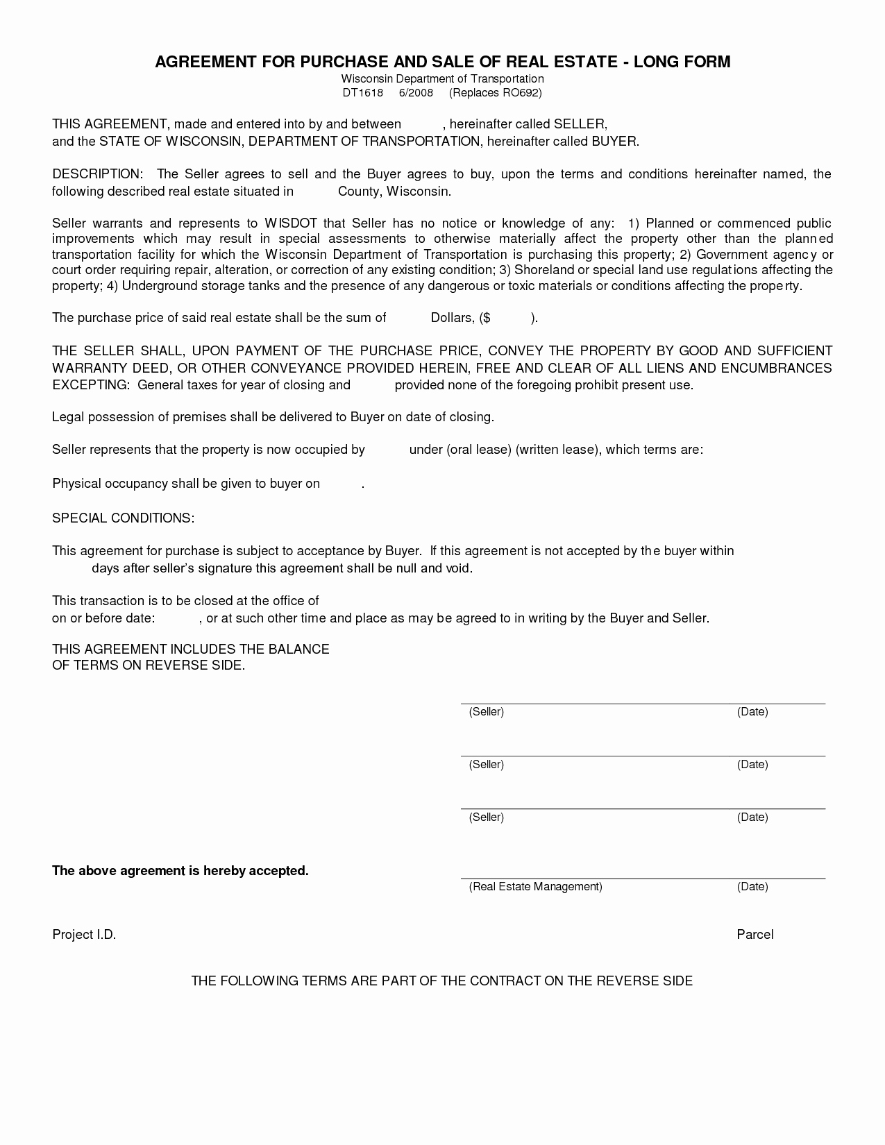 Free Real Estate Contract Best Of Blank Purchase Agreement Real Estate