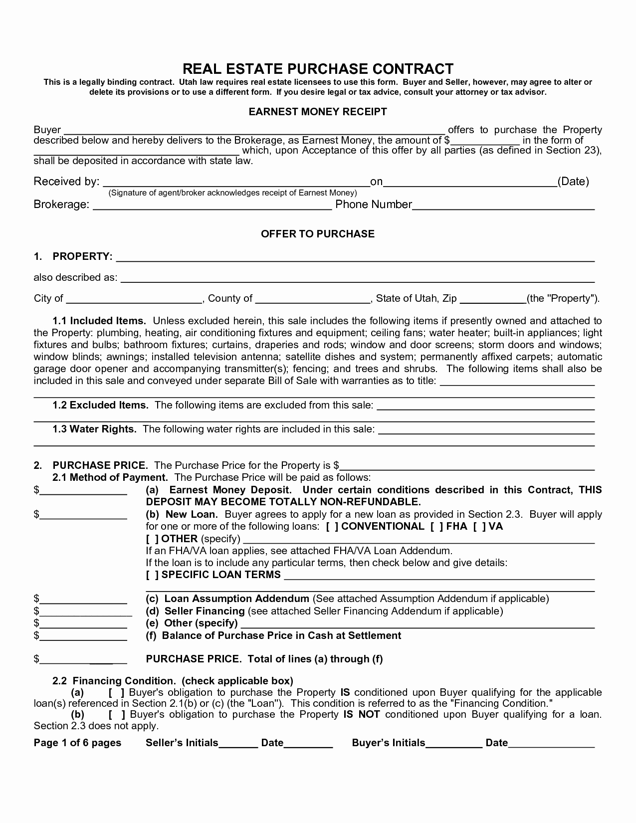 Free Real Estate Contract Best Of Free Real Estate Purchase Agreement form Free Printable