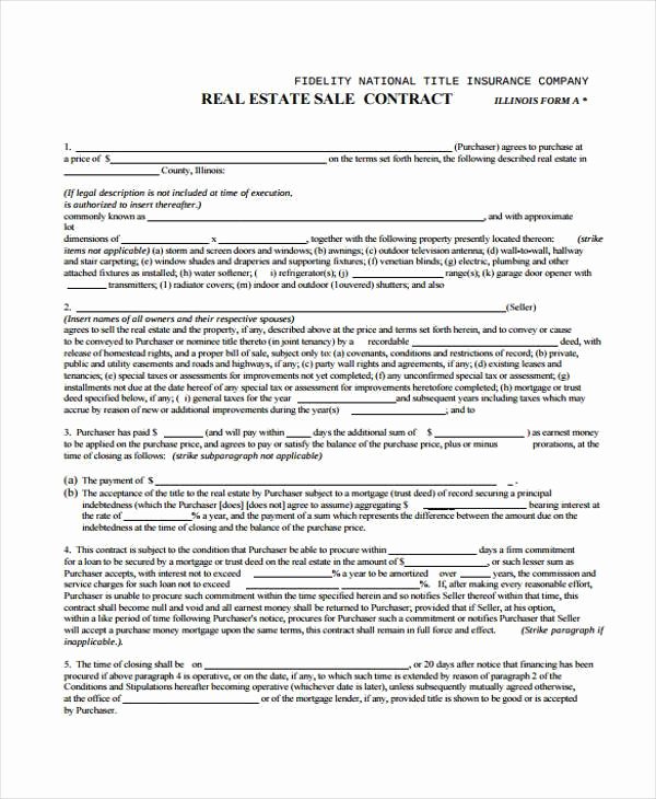 Free Real Estate Contract Inspirational 38 Sample Free Contract forms