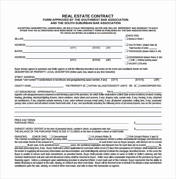 Free Real Estate Contract Inspirational Real Estate Contract Template 14 Download Free
