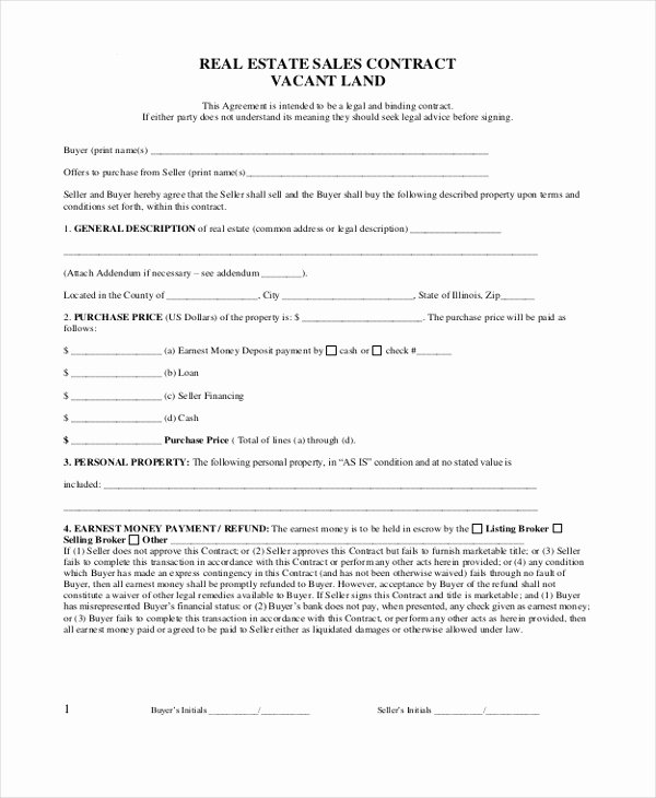 Free Real Estate Contract New Sample Real Estate Sales Contract form 8 Free Documents