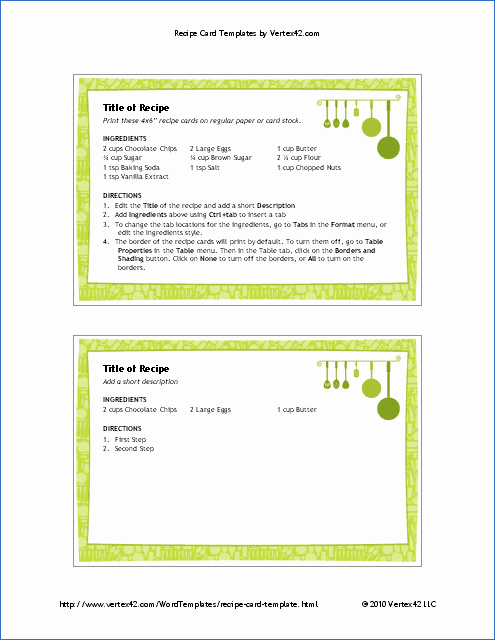 Free Recipe Card Templates Luxury Free Printable Recipe Card Template for Word