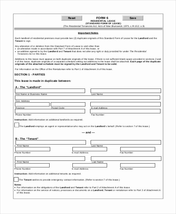 Free Rental Agreement Template Fresh Free Lease Agreement Sample 8 Examples In Word Pdf