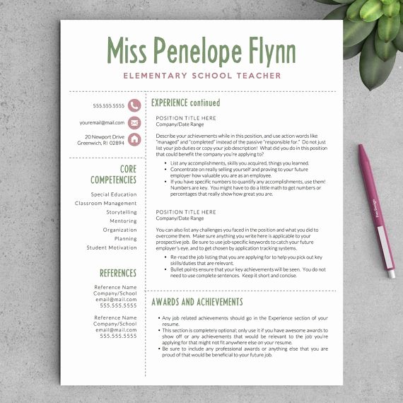 Free Sample Resume for Teachers Unique Elementary Teacher Resume Template for Word &amp; Pages 1 3
