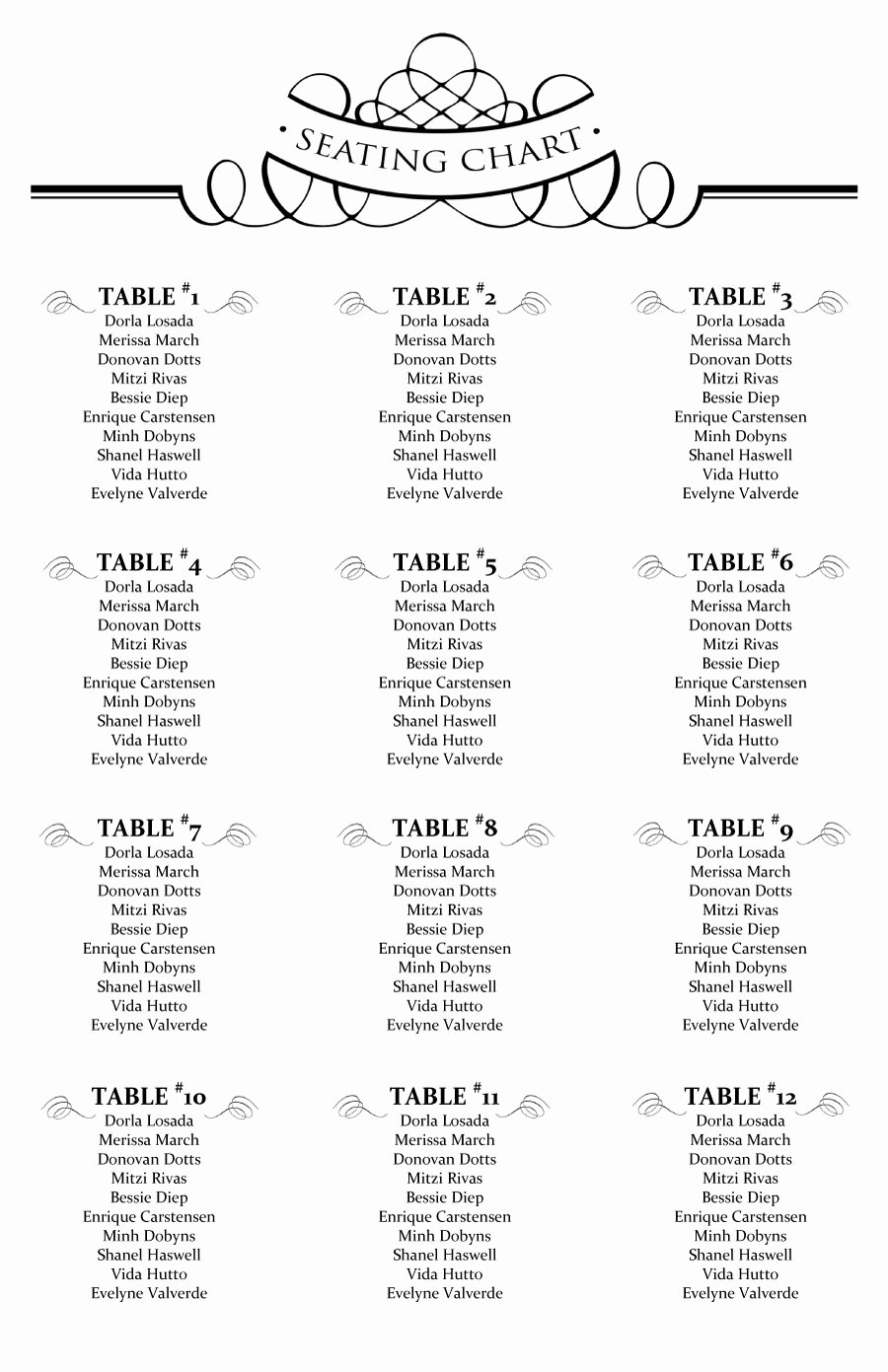 Free Seating Chart Template Inspirational 40 Great Seating Chart Templates Wedding Classroom More