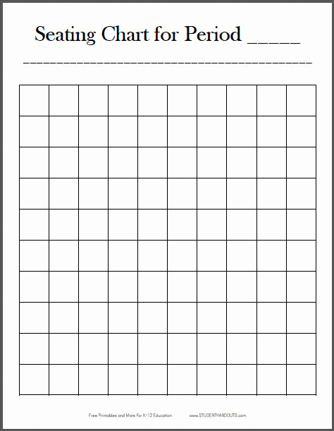 Free Seating Chart Template Lovely Free Printable 10x10 Classroom Seating Chart