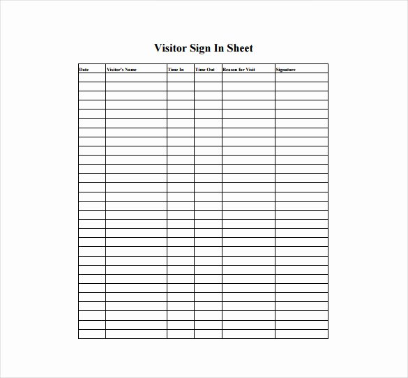 Free Sign In Sheet Template Beautiful 18 Sign In Sheet Templates – Free Sample Example format