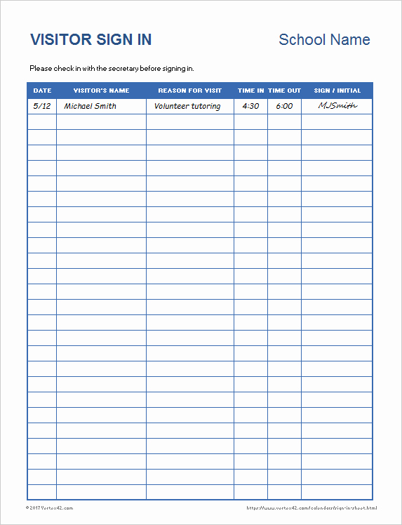 Free Sign In Sheet Template Best Of Printable Sign In Sheet