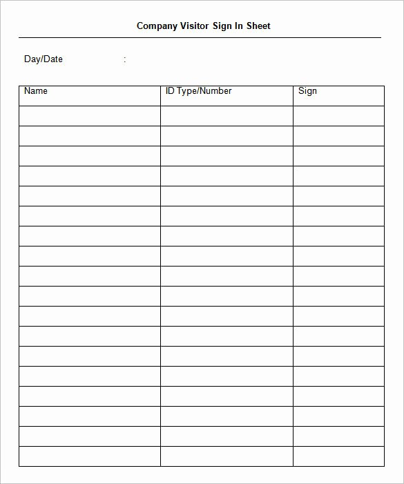 Free Sign In Sheet Template Inspirational 75 Sign In Sheet Templates Doc Pdf