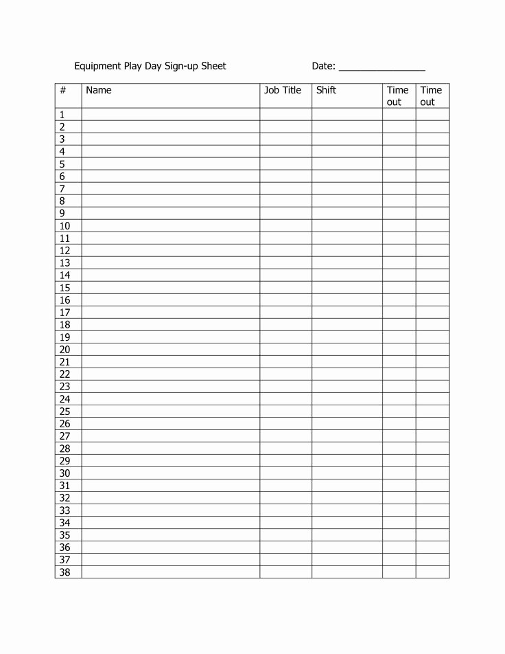 Free Sign In Sheet Template Inspirational Customizable Printable Sign Up Sheets Templates