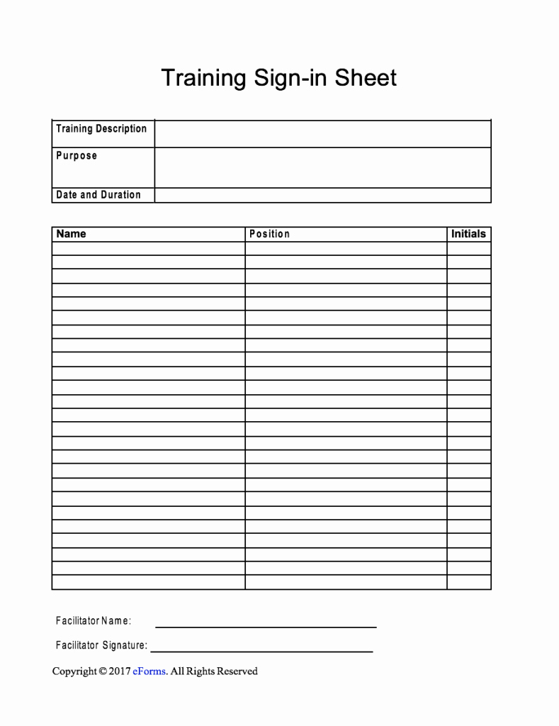 Free Sign In Sheet Template Lovely Training Sign In Sheet Template