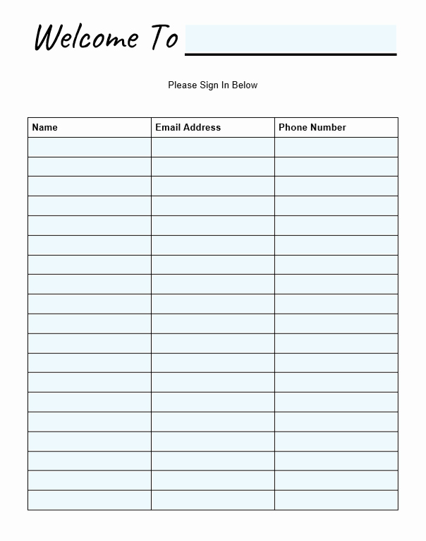 Free Sign In Sheet Template New 3 Free Open House Sign In Sheets to Try This Weekend Pdf