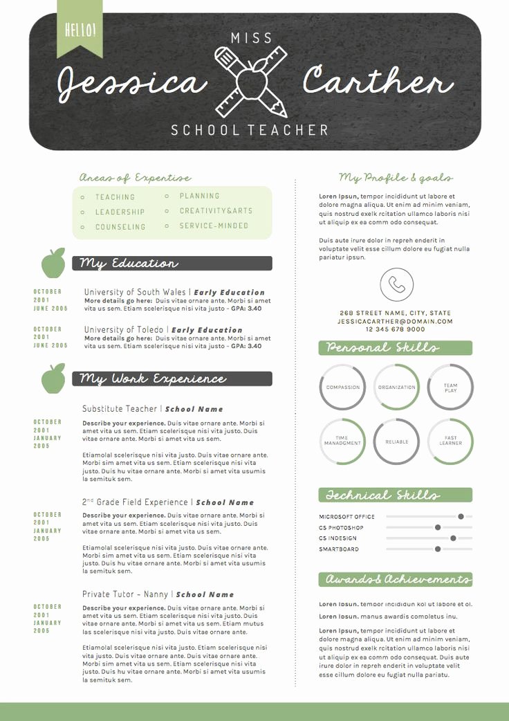 Free Teacher Resume Templates Luxury Resume Template Cv Template Cover Letter for Word 4
