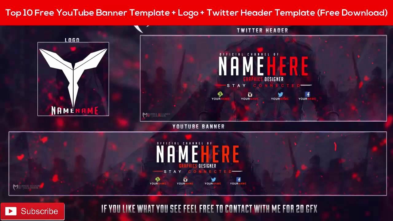 Free Youtube Banner Templates Best Of top 10 Free Banner Template Logo Twitter