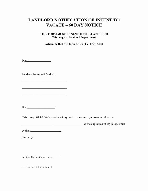Friendly Rent Increase Letter Lovely 60 Day Notice to Terminate Tenancy Letter