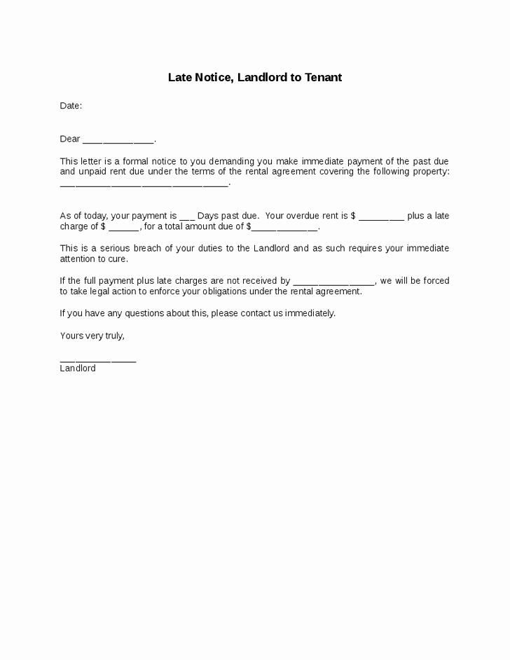 Friendly Rent Increase Letter Lovely Late Rent Notice
