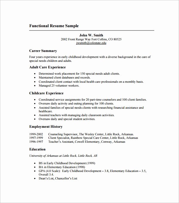Functional Resume Template Word Unique Sample Resume Template 53 Download In Psd Pdf Word