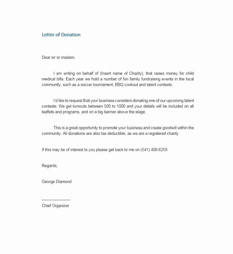 Fund Raising Letter Templates Best Of 43 Free Donation Request Letters &amp; forms Template Lab