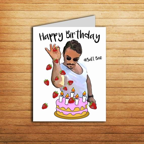Funny Printable Birthday Cards Awesome Salt Bae Birthday Card Printable Funny Birthday Card for