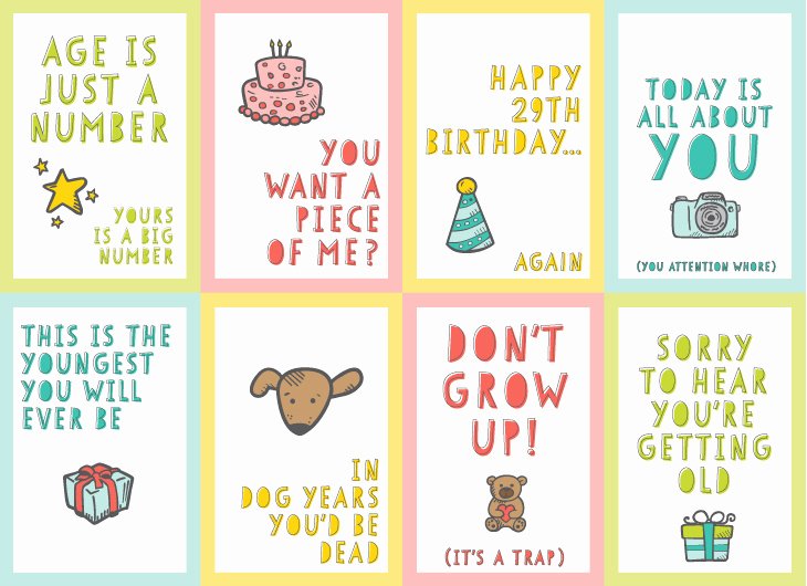 Funny Printable Birthday Cards Beautiful Free Funny Printable Birthday Cards for Adults Eight