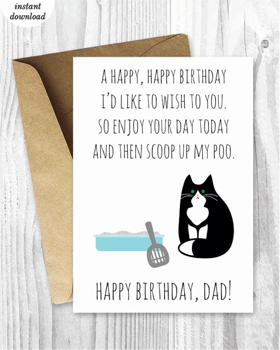 Funny Printable Birthday Cards Unique Printable Funny Birthday Cards Black and White Cat Cards