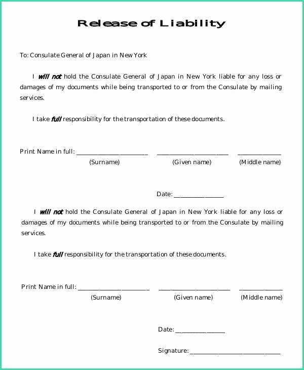 General Release form Template Awesome General Liability Release form Image – General Liability