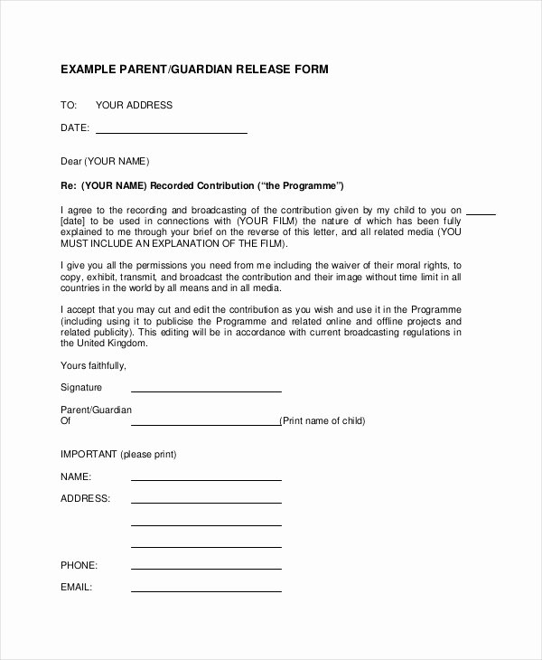 General Release form Template New Free 11 Sample General Release forms In Pdf