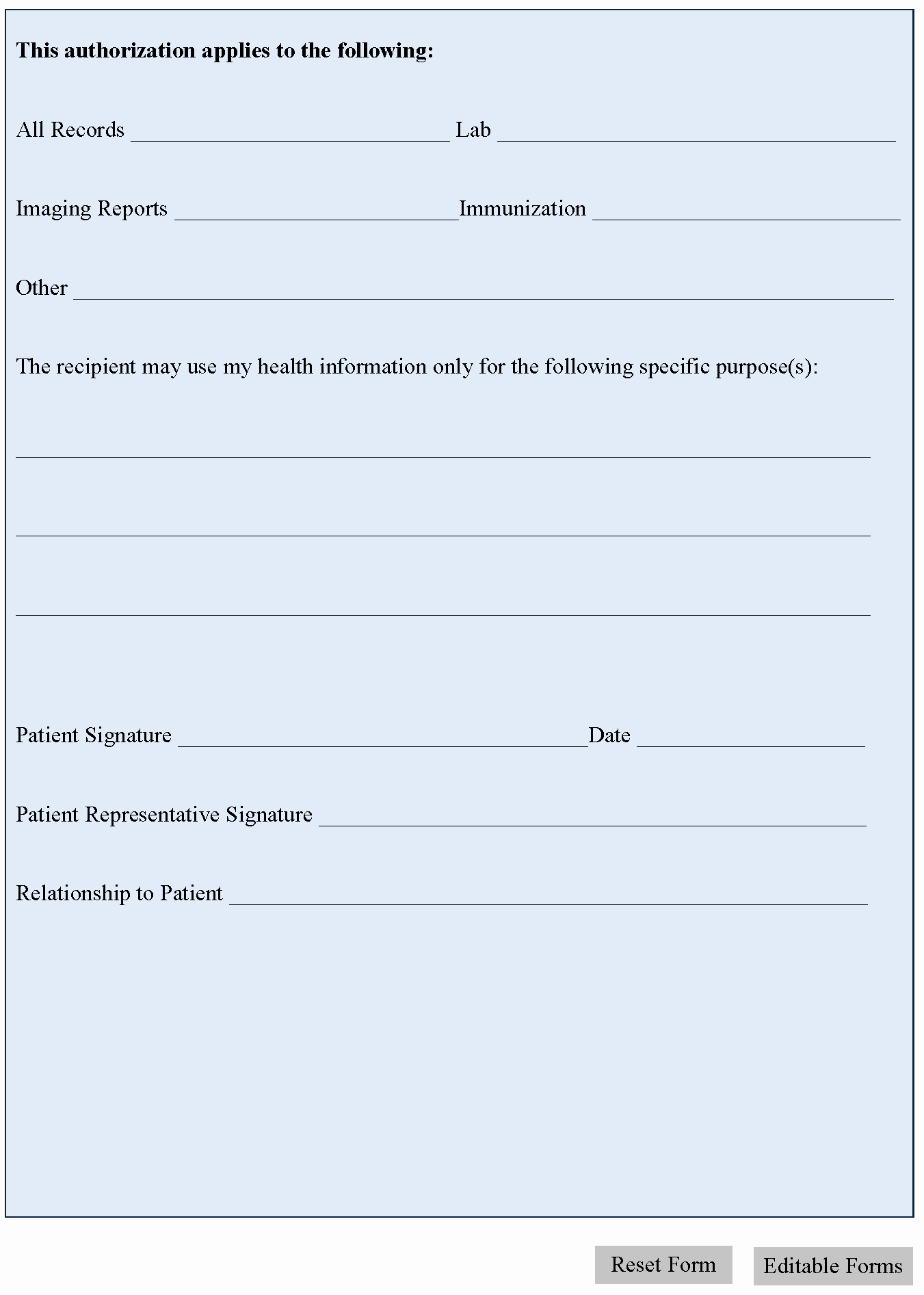 Generic Medical Records Release form Awesome General Medical Release form